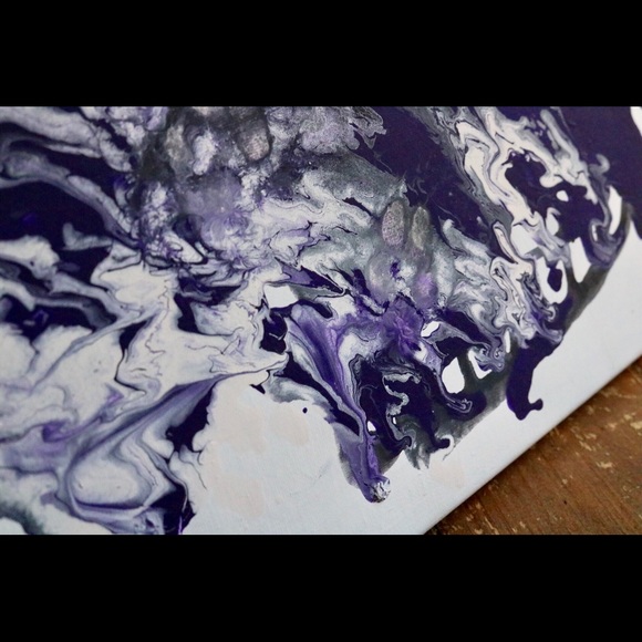 NWT Handmade Painted Marble Abstract Wall Canvas ! - Picture 6 of 8